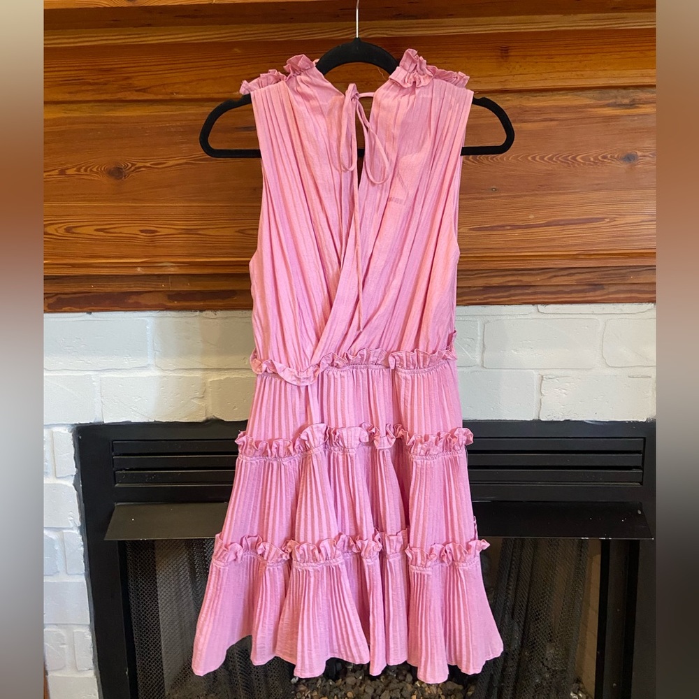 Pink Ruffled Midi Dress - Picture 2 of 3